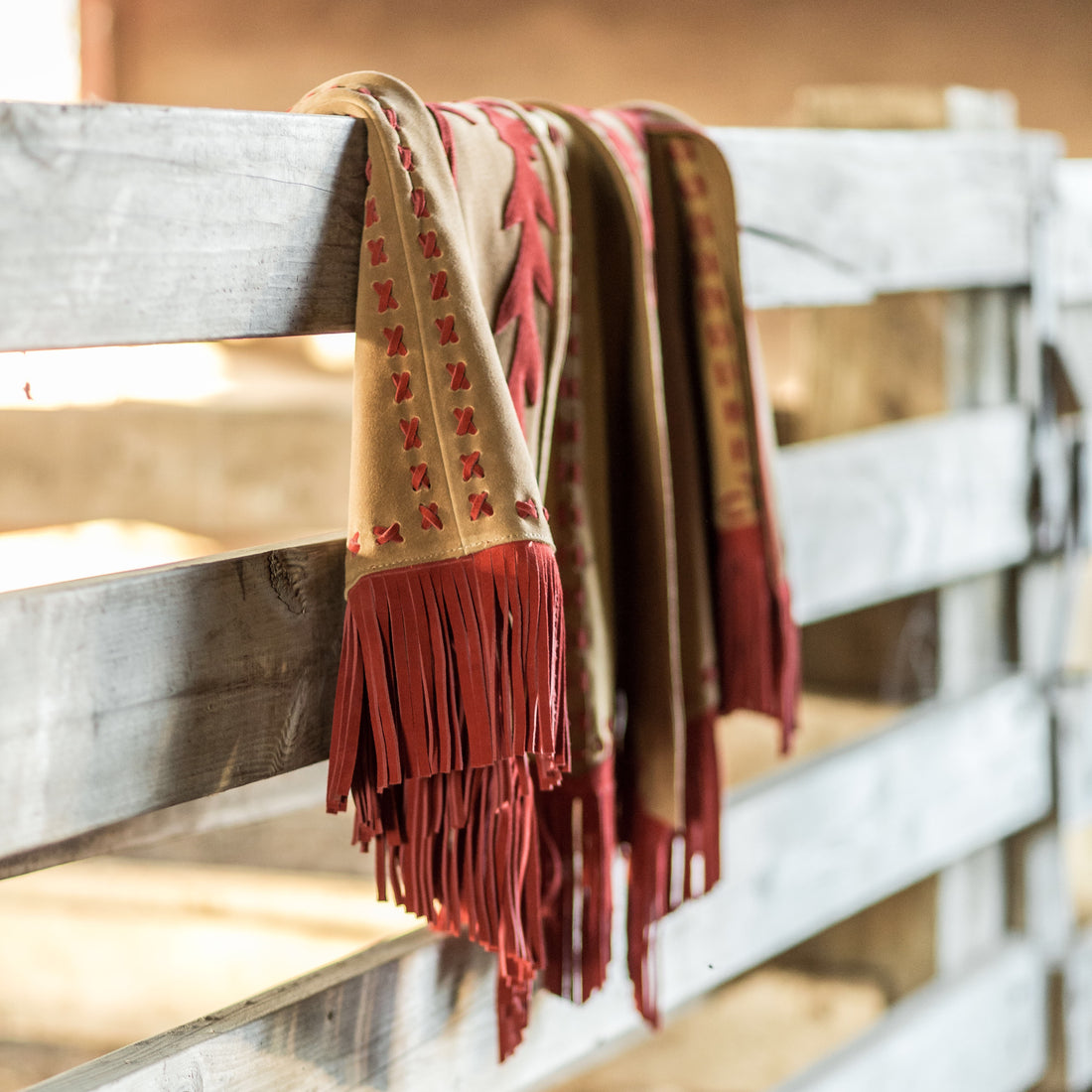 Babe Suede Cape - Carmel & Red - Western & Co.