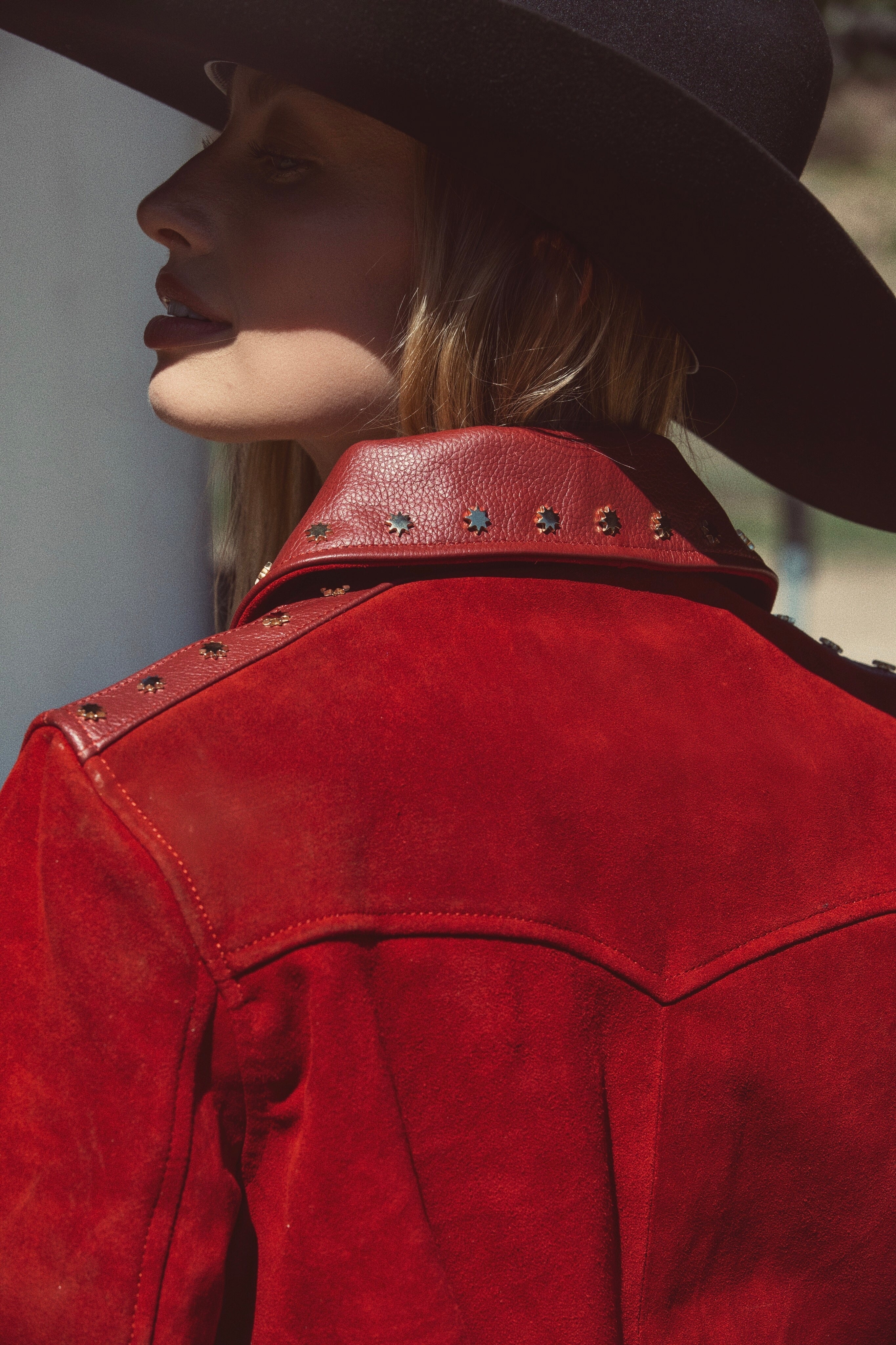 velvet fur riders jacket red 短丈 00s Y2K SOLD] Midas - Early 00s “Ruby” Satin Bondage Riders Fur Jacket