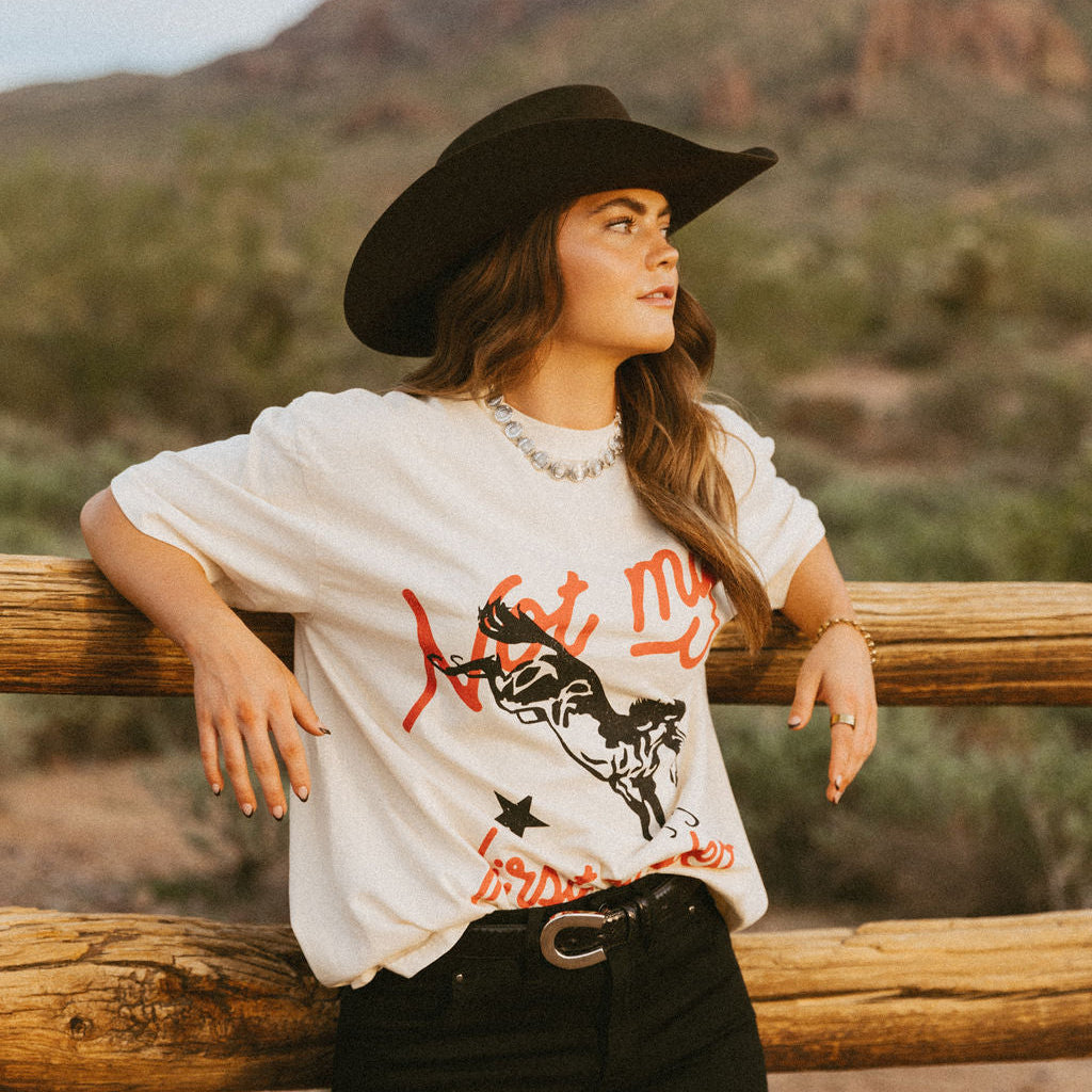Not My First Rodeo Tee- Ivory