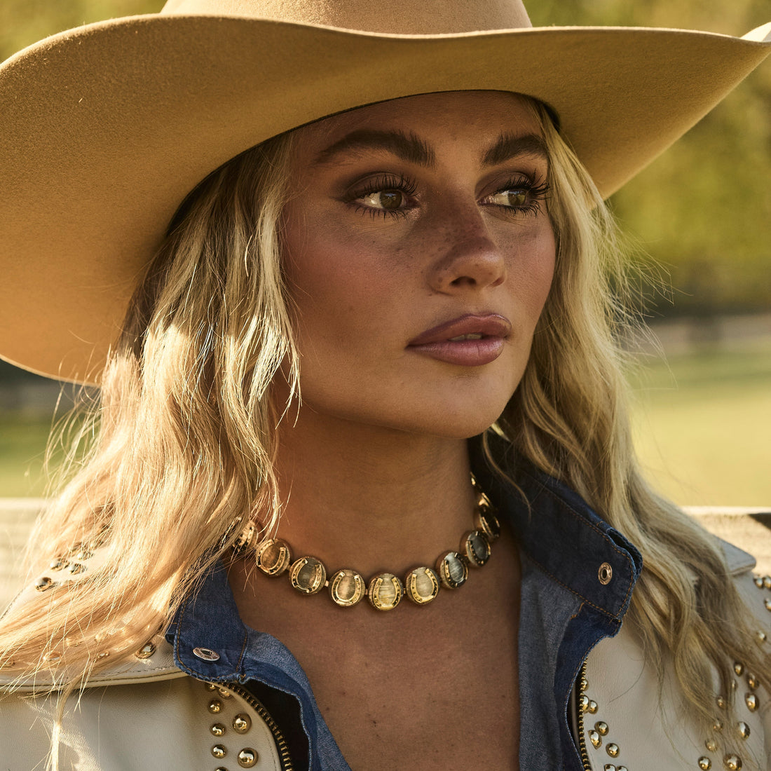 Horseshoe Medallion Necklace- Gold