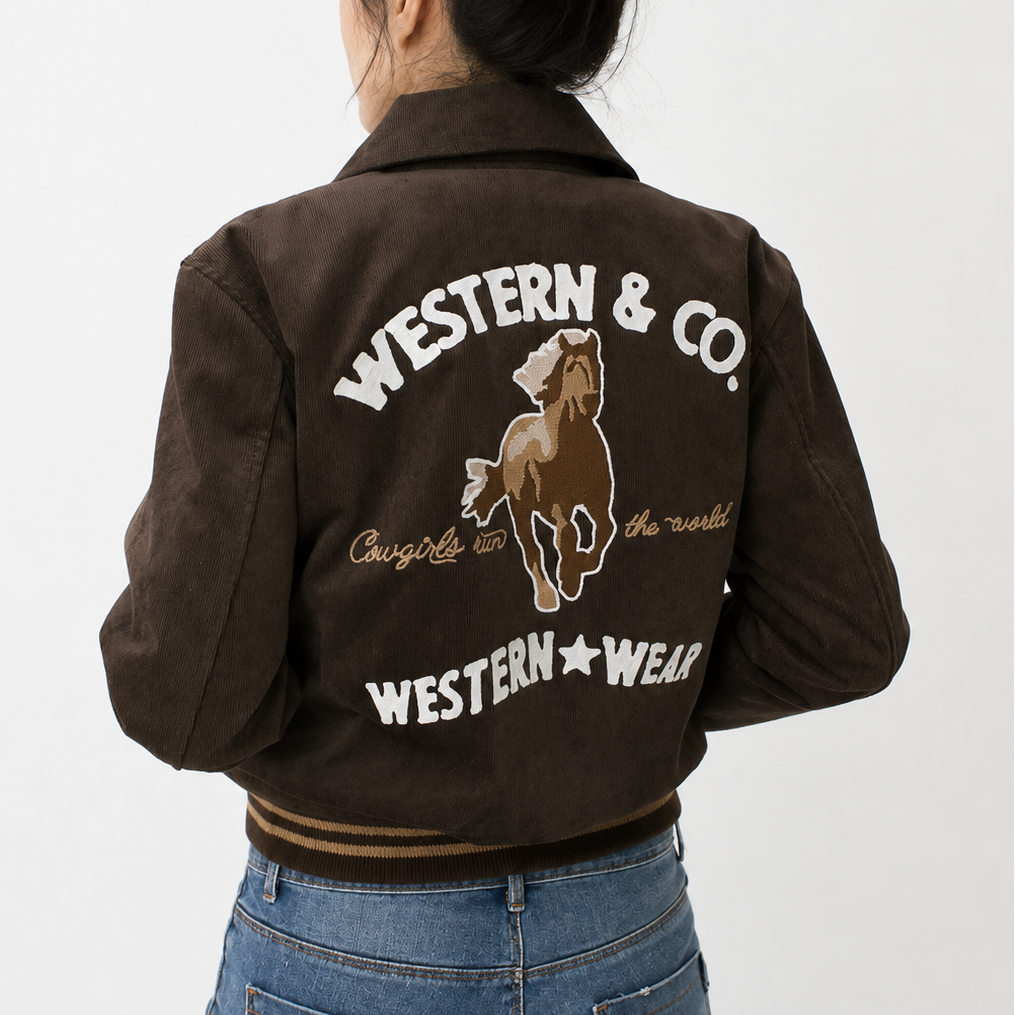 Western & Co. Branded Corduroy Bomber