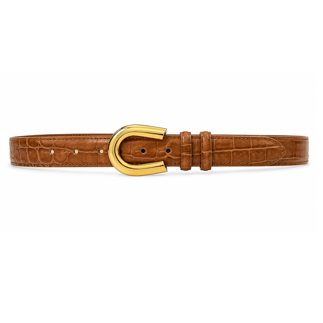PRESALE High Stakes Horseshoe Belt- Saddle Crocodile