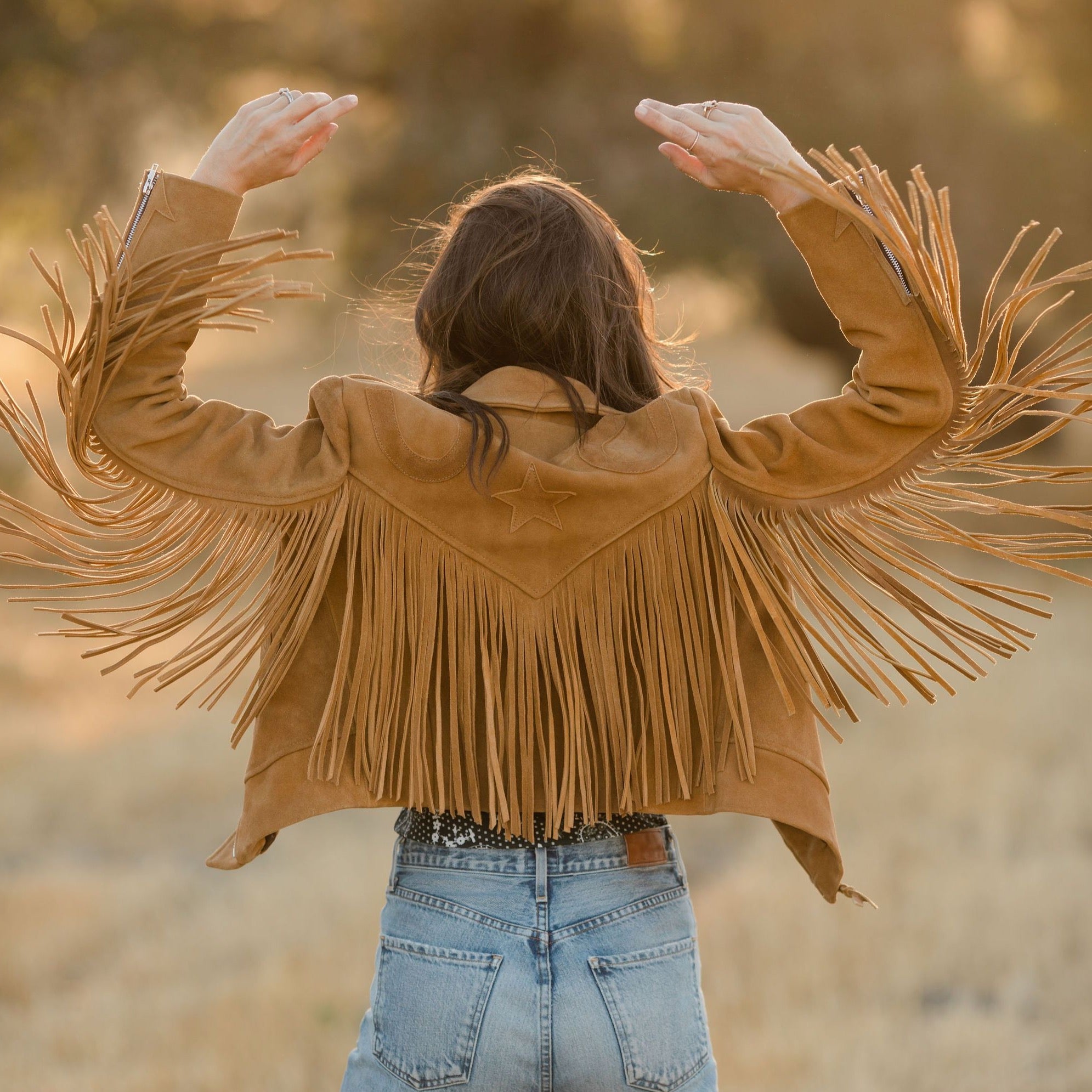 Biker hot sale fringe jacket